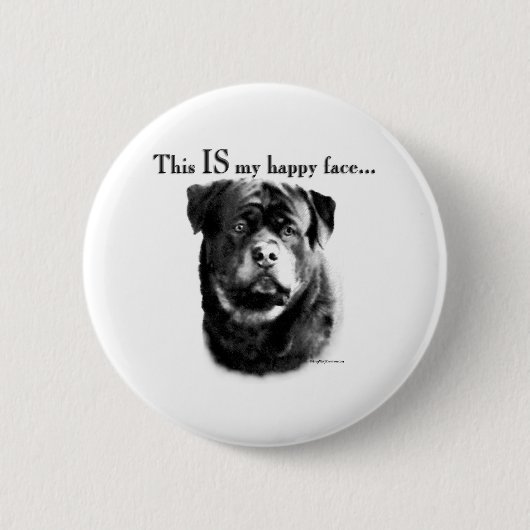 Rottweiler Happy Face - Button (Voorkant)
