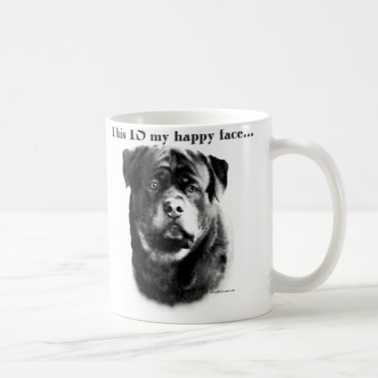 Rottweiler Happy Face Koffiemok (Rechts)