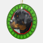 Rottweiler Happy Howliday Keramisch Ornament (Links)