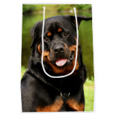 Rottweiler Happy Medium Gift Bag Medium Cadeauzakje (Achterkant)