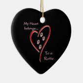 Rottweiler Heart behoort Keramisch Ornament (Rechts)