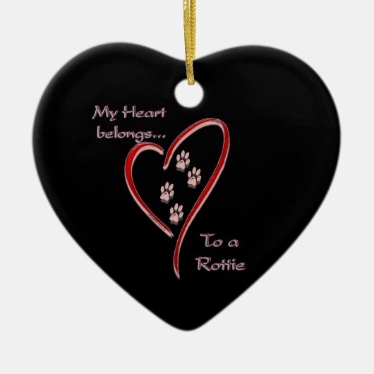 Rottweiler Heart behoort Keramisch Ornament (Voorkant)