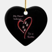 Rottweiler Heart behoort Keramisch Ornament (Achterkant)