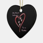 Rottweiler Heart behoort Keramisch Ornament (Links)