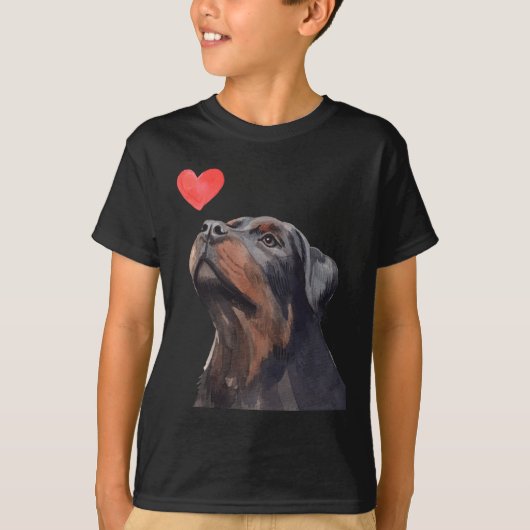 Rottweiler Heart Dog Love T-shirt (Voorkant)