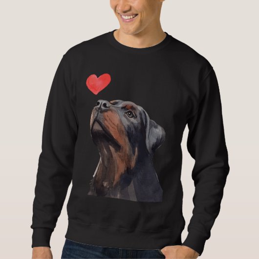 Rottweiler Heart Dog Love Trui (Voorkant)