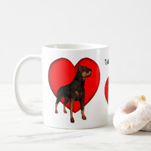 Rottweiler Heart Hondenliefhebber Gepersonaliseerd Koffiemok