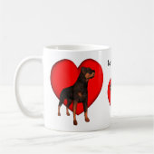Rottweiler Heart Hondenliefhebber Gepersonaliseerd Koffiemok (Links)