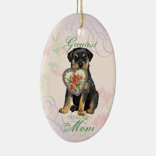 Rottweiler Heart Mam Keramisch Ornament (Rechts)