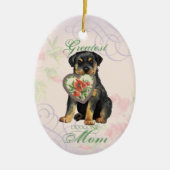 Rottweiler Heart Mam Keramisch Ornament (Voorkant)