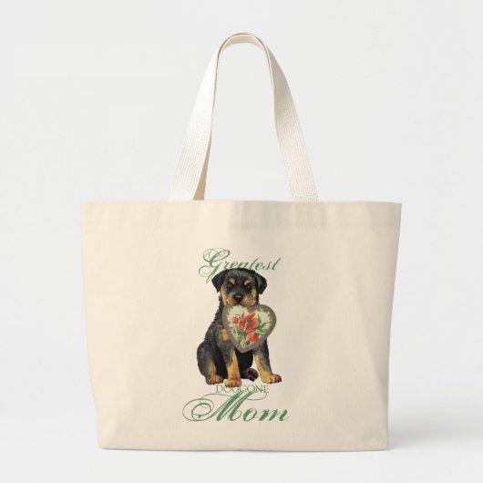 Rottweiler Heart mama Grote Tote Bag (Voorkant)