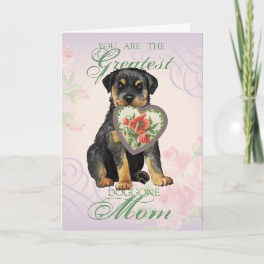Rottweiler Heart mama Kaart (Voorkant)