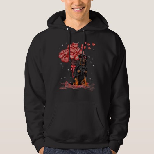 Rottweiler Heart Valentijnsdag Dog Dad Ma 12 Hoodie (Voorkant)