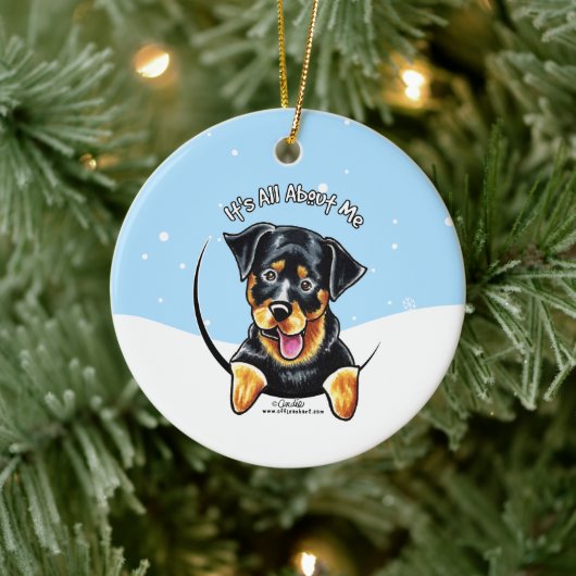 Rottweiler heeft alles over mij. keramisch ornament (Boom)
