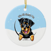 Rottweiler heeft alles over mij. keramisch ornament (Voorkant)