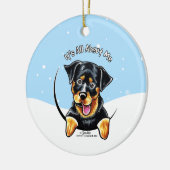 Rottweiler heeft alles over mij. keramisch ornament (Links)