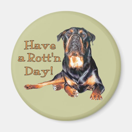 Rottweiler heeft een rotdag magneet (Voorkant)