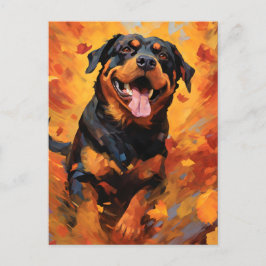 Rottweiler Herfst Dankzegging Briefkaart