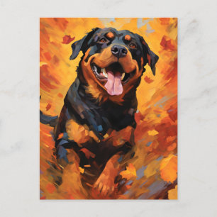Rottweiler Herfst Dankzegging Briefkaart