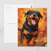 Rottweiler Herfst Thanksgiving  Briefkaart (Voorkant / Achterkant)