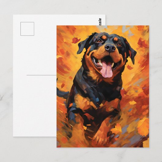 Rottweiler Herfst Thanksgiving Briefkaart (Voorkant / Achterkant)