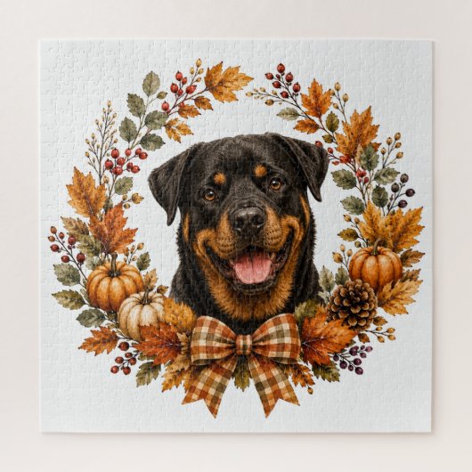 Rottweiler Herfstkrans Legpuzzel (Verticaal)
