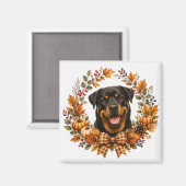 Rottweiler Herfstkrans Magneet (Voorkant / Achterkant)