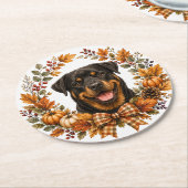 Rottweiler Herfstkrans Onderzetter (Gebogen)