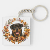 Rottweiler Herfstkrans Sleutelhanger (Achterkant)