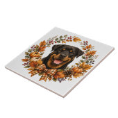 Rottweiler Herfstkrans Tegeltje (Zijkant)
