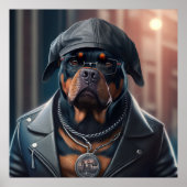 Rottweiler Hipster Dog Poster (Voorkant)