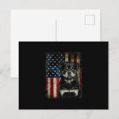 rottweiler hond 4 juli amerikaanse vlag patriottis aankondigingskaart (Voorkant / Achterkant)
