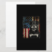 rottweiler hond 4 juli amerikaanse vlag patriottis briefpapier (Voorkant / Achterkant)