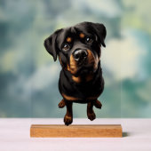 Rottweiler hond acryl bord (Neutraal)