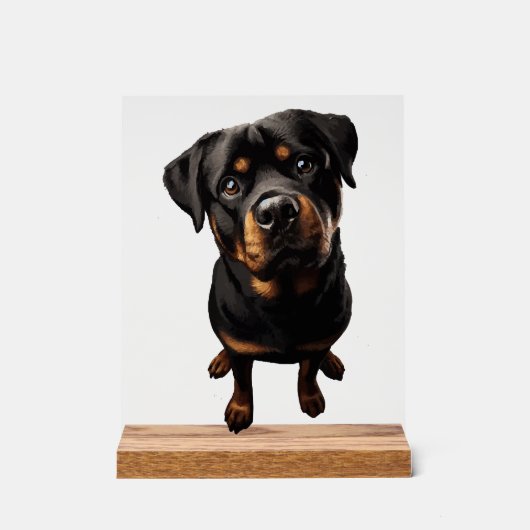 Rottweiler hond acryl bord (Voorkant)