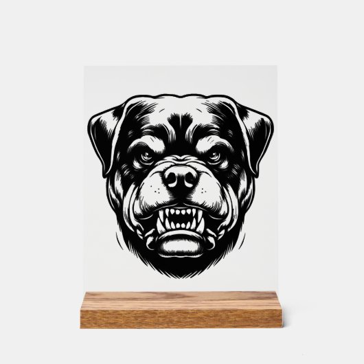 Rottweiler hond  acryl bord (Voorkant)