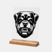 Rottweiler hond  acryl bord (Hoek)