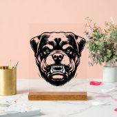 Rottweiler hond  acryl bord (Huwelijk)