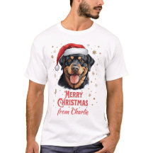 Rottweiler Hond als Santa Merry Christmas