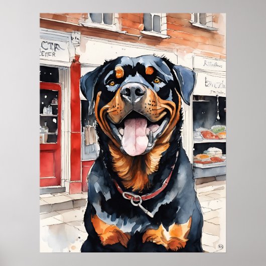 Rottweiler - Hond Art Print (Voorkant)