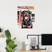 Rottweiler - Hond Art Print (Thuiskantoor)