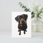 Rottweiler hond briefkaart (Staand voorkant)