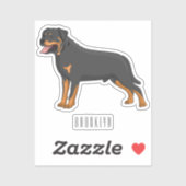 Rottweiler-hond cartoonillustratie sticker (Vel)