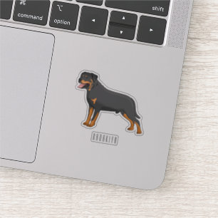 Rottweiler-hond cartoonillustratie  sticker