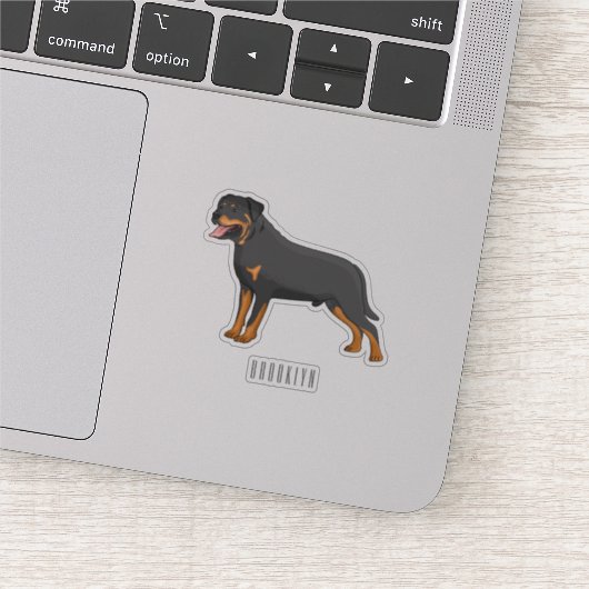 Rottweiler-hond cartoonillustratie sticker (Detail)