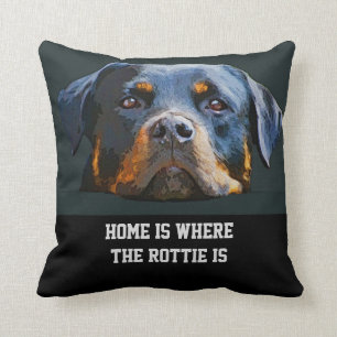 Rottweiler-hond citaat Thuis is waar de Rottie is Kussen
