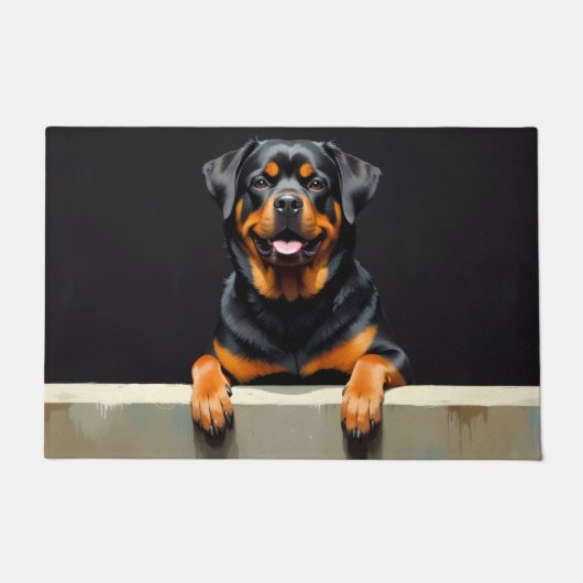 Rottweiler Hond Deurmat Kunst (Voorkant)