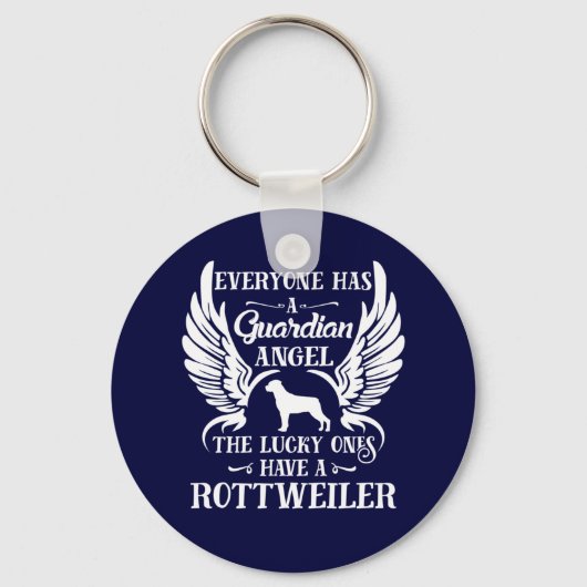 Rottweiler-hond-engel Sleutelhanger (Voorkant)