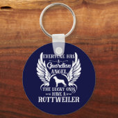 Rottweiler-hond-engel Sleutelhanger (Voorkant)