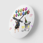 Rottweiler Hond Gelukkig Nieuwjaar Ronde Klok (Hoek)